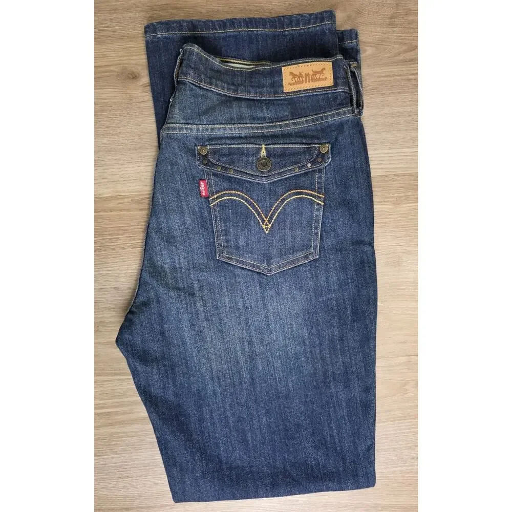 Levi's 515 Bootcut Jeans Dark Wash Flap Pocket Women's Blue Denim 12